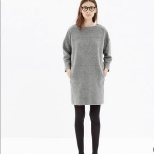 Madewell XS Manuscript Wool Blend Oversized Dress Gray Pockets Fall Weather